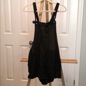 Zara linen-like overalls romper with pockets